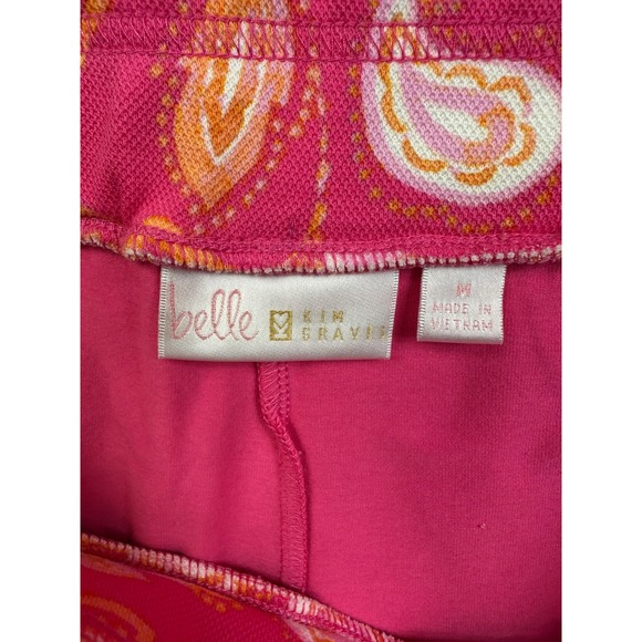 Belle Kim Gravel Pink Floral Paisley Skort Womens Medium Elastic Waist Skirt - Picture 2 of 10